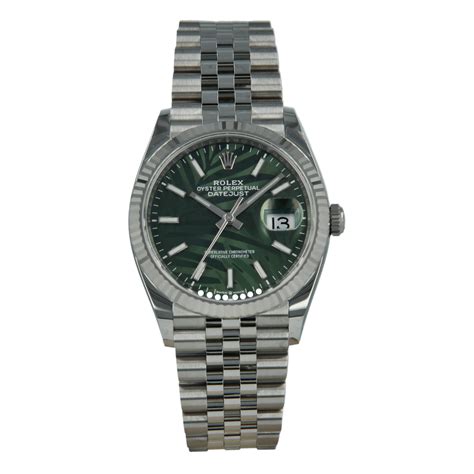 rolex datejust green palm 36mm|Rolex Datejust 36mm pre owned.